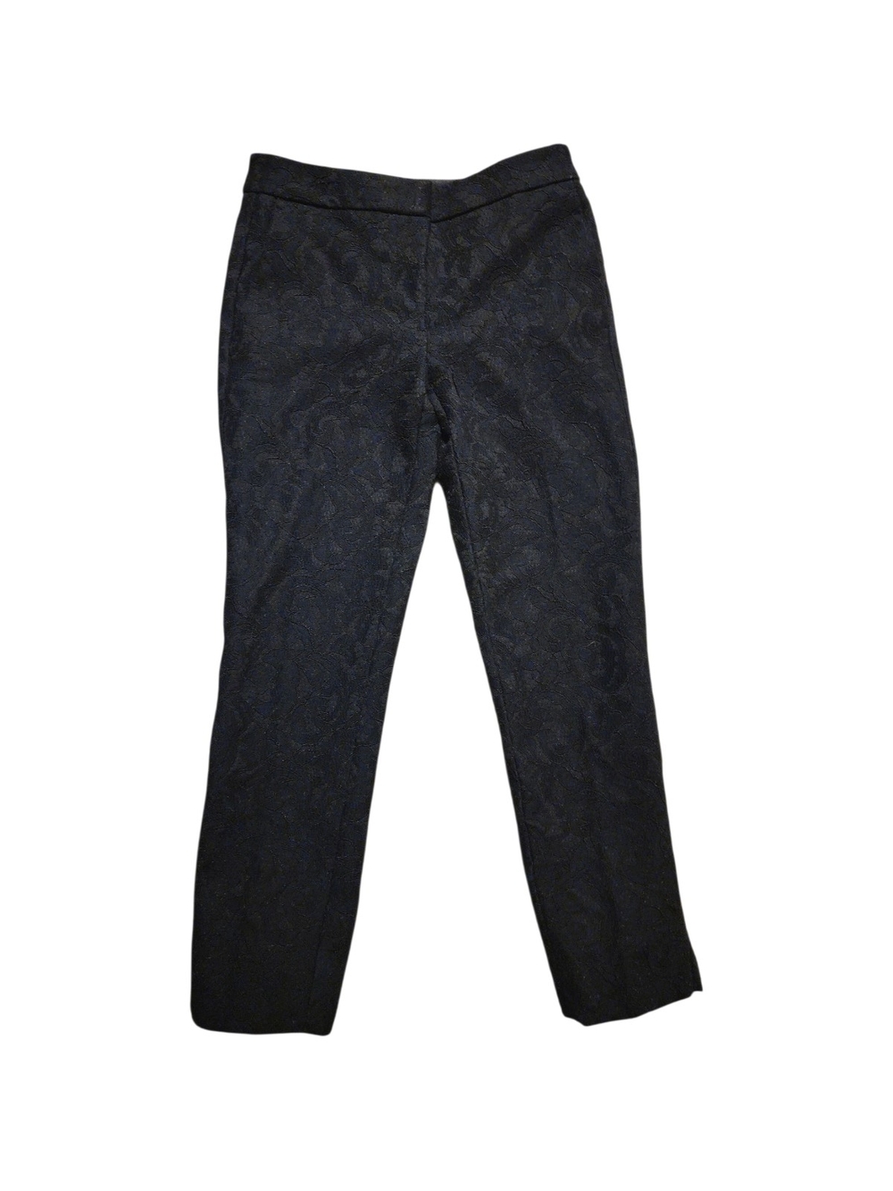 Ann Taylor Petite Navy Blue Floral Lace Slim Ankle Pants, Size 00P